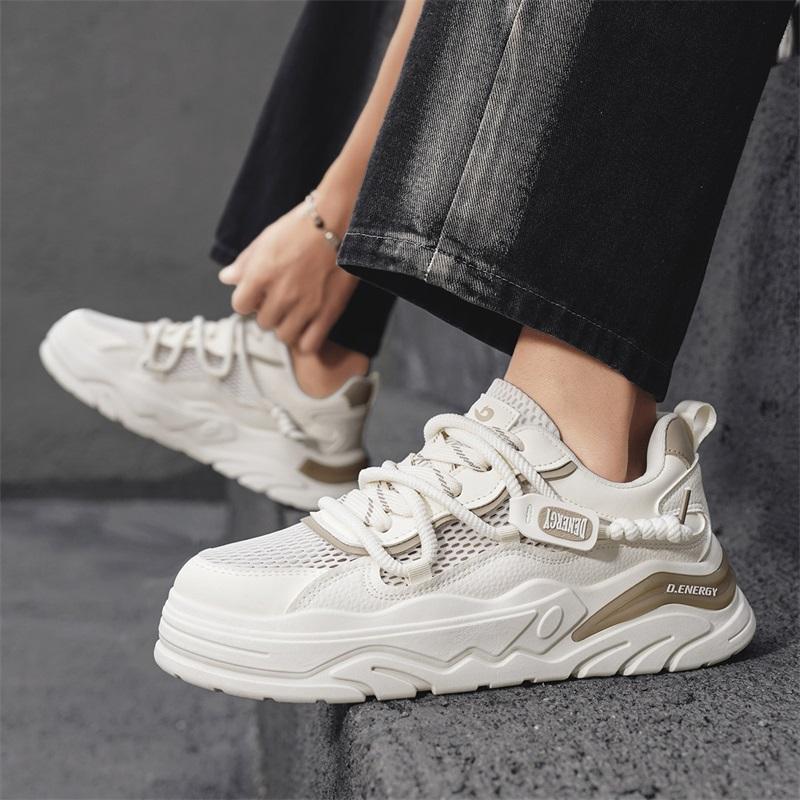 Men's shoes summer mesh breathable thick sole height increasing versatile casual sports shoes Korean version trendy men's shoes