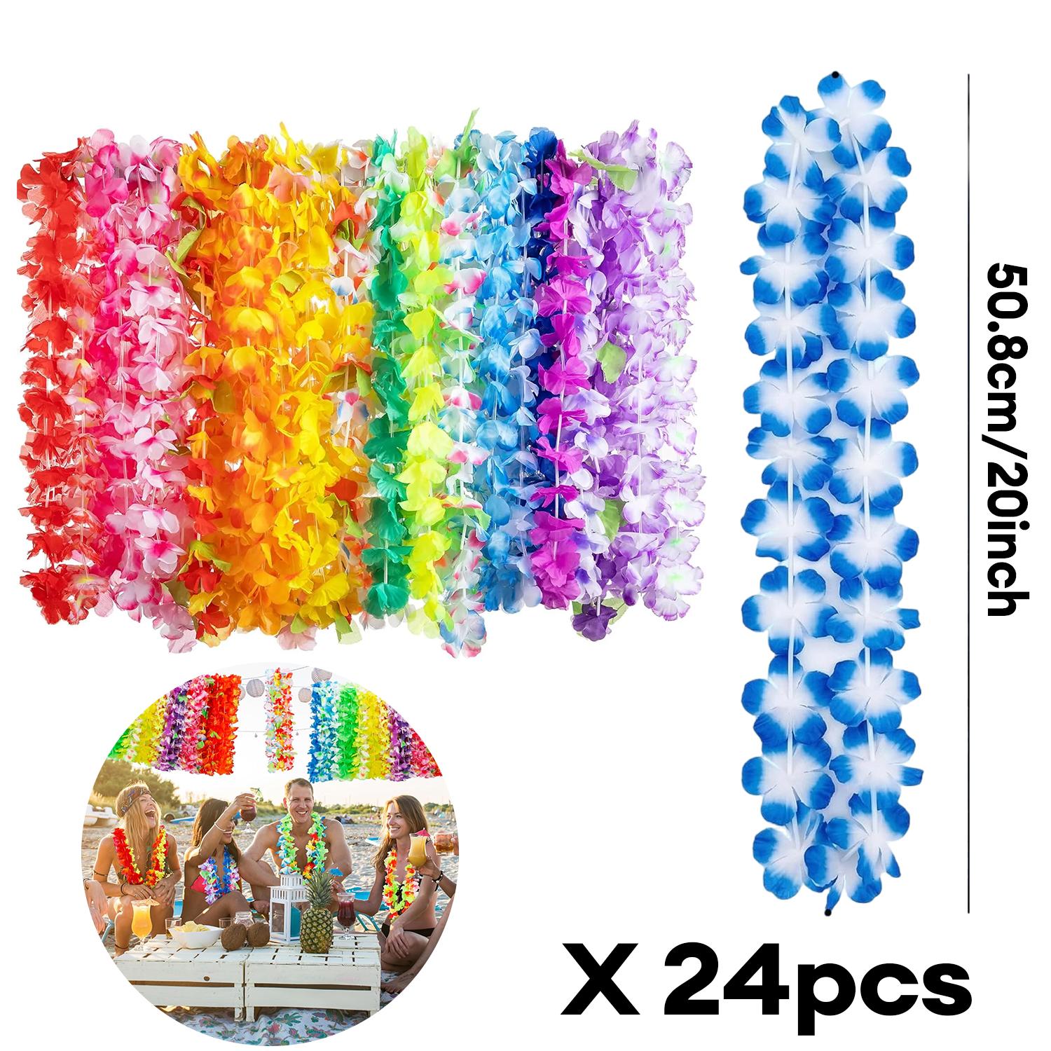 Luau Party Decorations Set Hawaiian Beach Theme Party Favors Luau Party Supplies With Luau Grass Table Skirt Hibiscus Flowers
