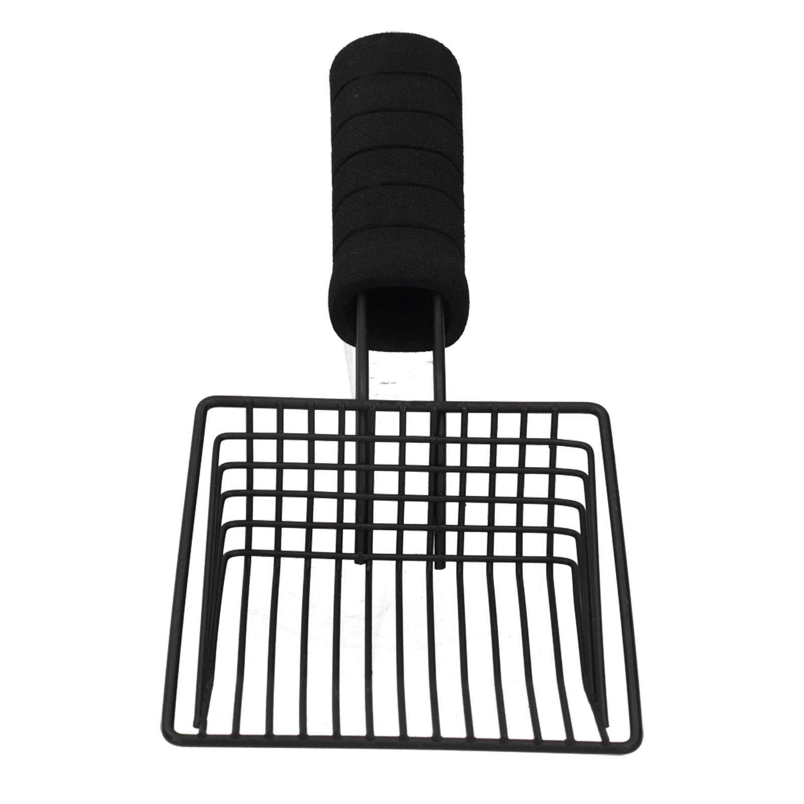 

Многоразовый металлический совок для кошачьего туалета, сито для песка, лопата, чистящие средства для домашних животных, черный цвет M(59cm / 23.2in Long)