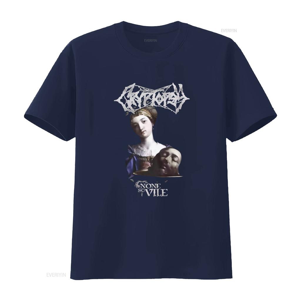 Herren Cryptopsy None So Vile Gothic Kunstdruck T-Shirt X-Large Schwarz vintage Gewaschen Designer-Kleidung Vielseitig Streetwear Unisex