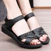 Sandals women's summer 2025 new versatile soft-soled fashion casual beach shoes Velcro soft leather flat-soled women's sandals