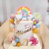 48 PCS Unicorn Cake Topper Unicorn Rainbow Cake Decorations with Butterflies Balls Happy Birthday Cake Decorations for Party