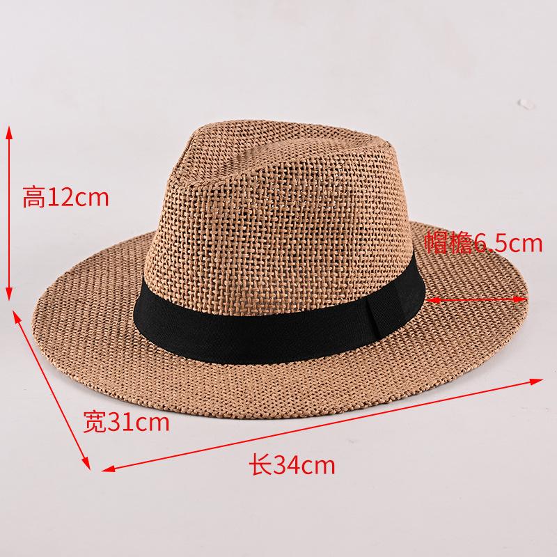 Spring and summer new top hat fashion casual jazz hat outdoor travel sun protection sunshade straw hat seaside couple sun hat