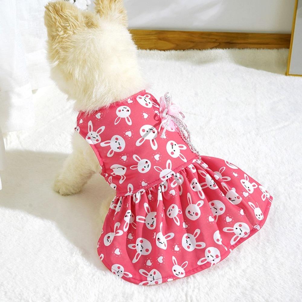 

Comfortable Pink Puppy Dresses Cute Pet Costume Easter Rabbit Dog Dress For Small Dogs L