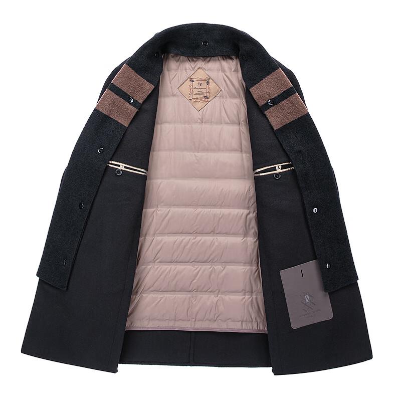 FAPAI Men's Mid-Length Wool Blend Overcoat