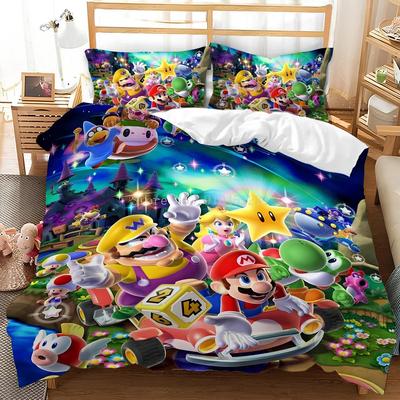 Super Mario Bros. Duvet Cover Set: Custom Printed Bedding