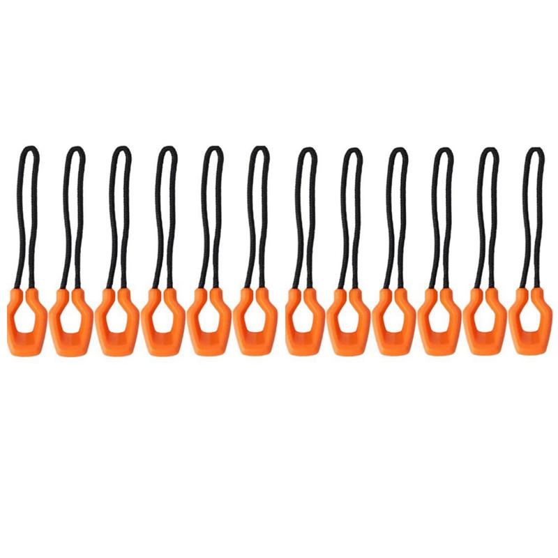 6/12Pcs Luminous Zipper Pullers Tent Zipper Pull Slider Head Tool Convenient Zipper Extension Knapsack Jacket Zippers Accessory