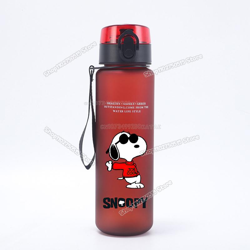 650ml Animation Snoopys Children Water Bottle Boy Girl Outside-Use Sport Straw Mug Animation Design Kids Drink Bottle Leak Proof Polymer Material Jugs