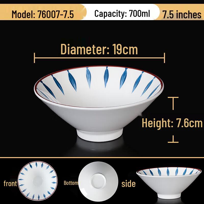 

Ru Han Chinese Melamine Deep Noodle Soup Bowl