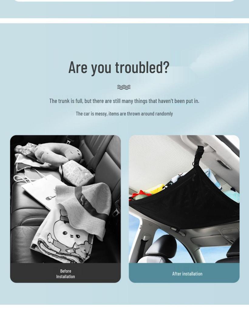 Adjustable Double-Layer Roof Storage Net for SUVs and Tents