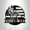 Tin Sign American Flag Metal Wall Art Decorative Plaque Personalized Family Name Indoor Outdoor Living Room Gift