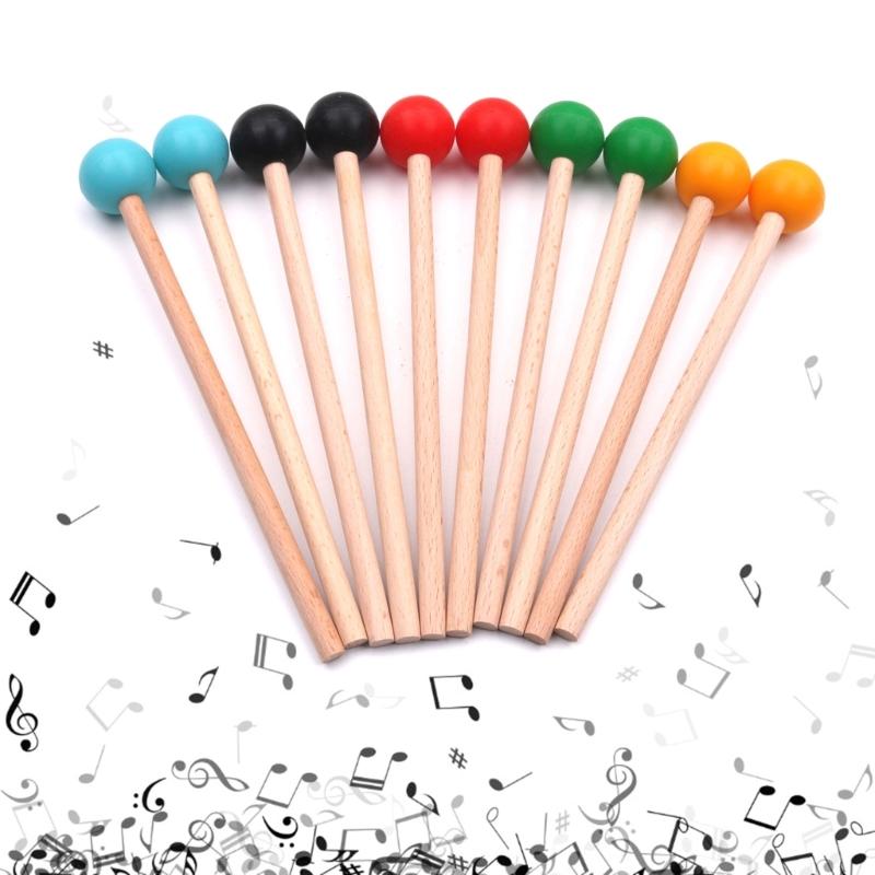 2pcs Ethereal Drumsticks Round Head Drum Sticks Hammer Durable Wooden Handle Drum Mallet Stick Xylophone Drum Drumsticks