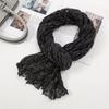 Floral Cotton Linen Scarf Vintage Long Shawl Wrap Fashion Pleated Printed Scarf  For Autumn Winter