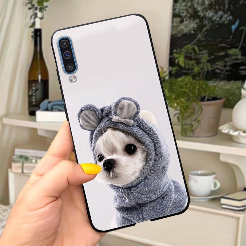 Phone Case For Samsung Galaxy A30s A50 Case Cute Silicone Black Back Covers on For Coque Samsung A50 s A50s A 30s Cover Bumper