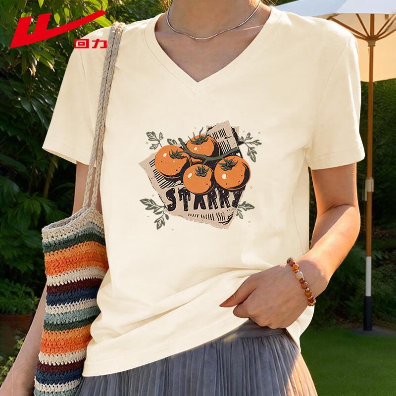 Warrior Women s V-Neck Cotton T-Shirt with Fruit Print 2XL