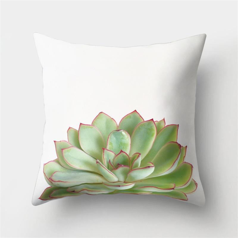 

Зеленый лист кактуса, розовый цветок, растение в горшке, подушка, наволочка, декоративная наволочка для дивана, спальни 45X45CM