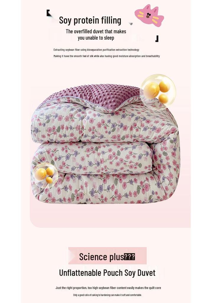 Class A Double-Layer Gauze Soy Fiber Quilt for Home and Dormitory - Single/Double Size for All Seasons