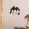 Pet Silhouette Key Holder Metal Wall Art Black Frame Boho Farmhouse Decor Gift for Pet Lovers