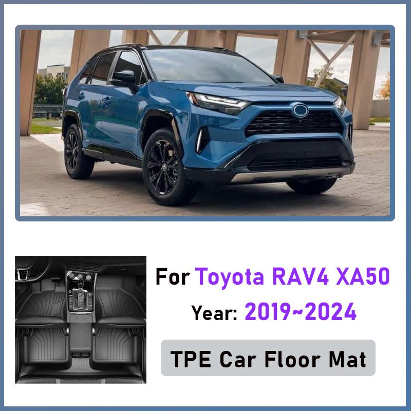 LHD For Toyota RAV4 XA50 XLE Hybrid 2019~2024 TPE Car Floor Mat Anti-dirty Foot Tray Liner Carpet Pad Auto Interior Accessories