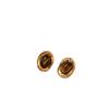 9Silver Needle Maillard Tiger Eye Stone Earrings, New Autumn/Winter Collection, High-End, Vintage Gold-Colored Stud Earrings