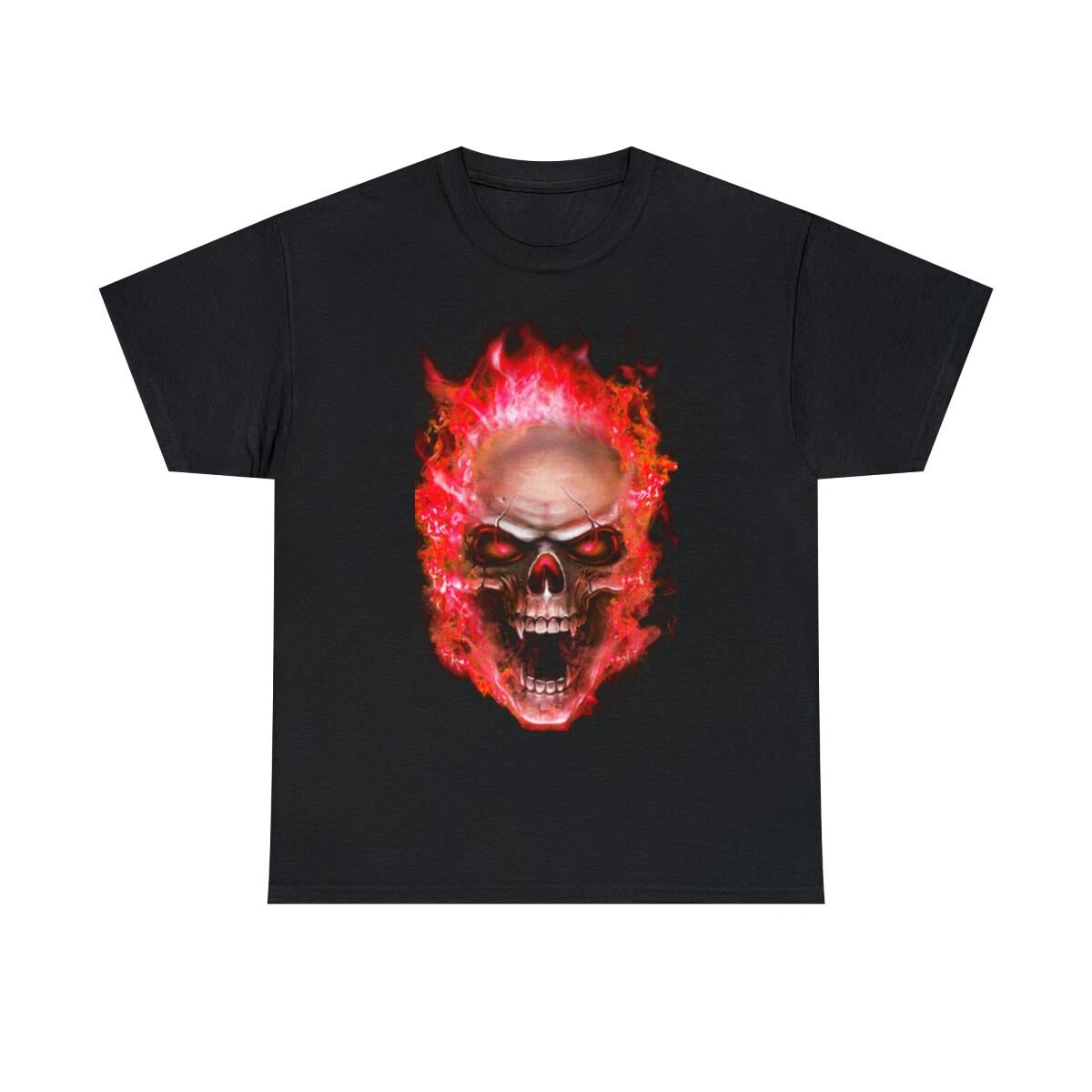 

Flaming Demon Skull Red Short Sleeve Tee 2XL