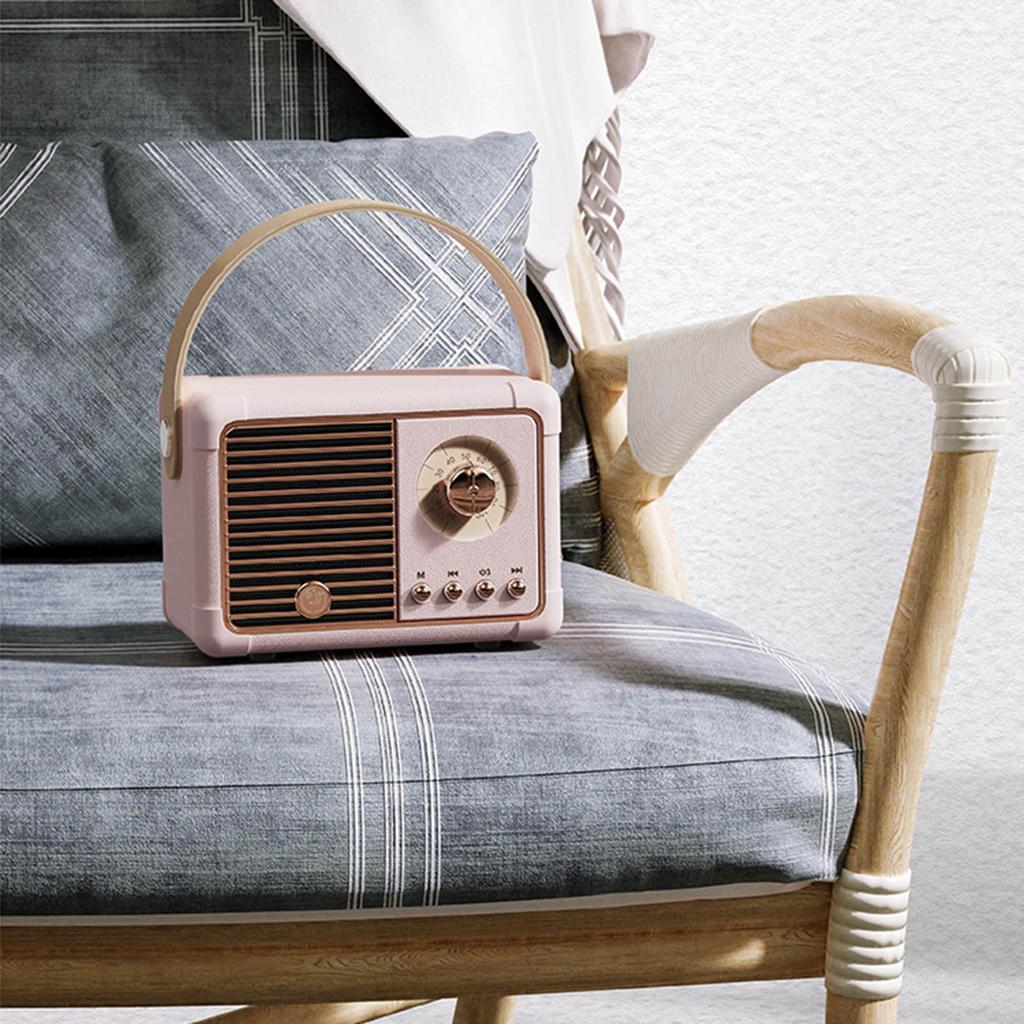 Bluetooth Speaker Compact Portable Retro Look HIFI Stereo Sound Multifunctional Wireless Speaker with Battery