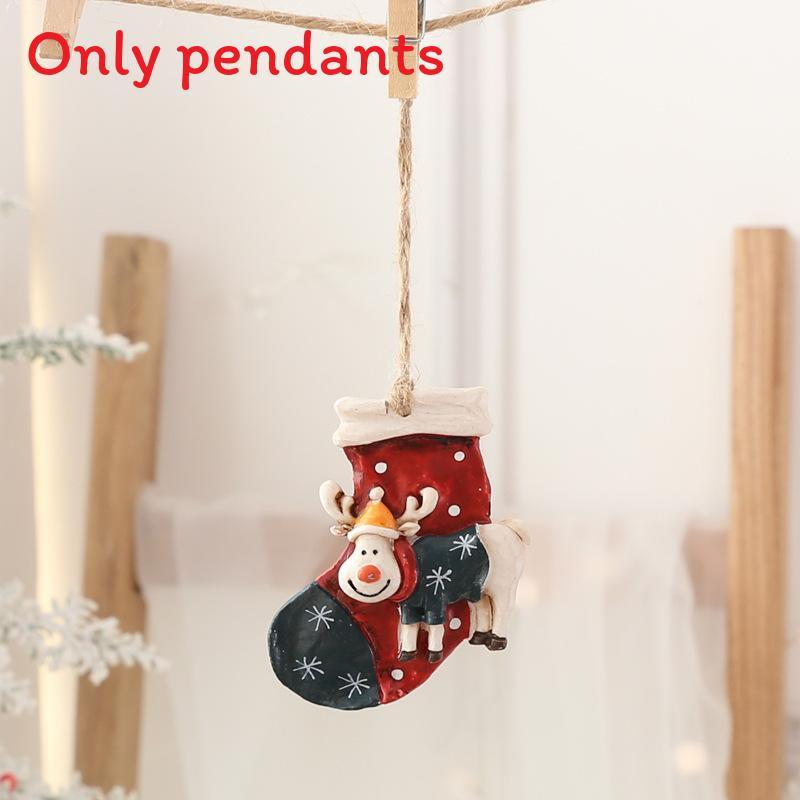 Christmas Holiday Tree Ornaments With Resin Santas Snowmen And Classic Festive Figures