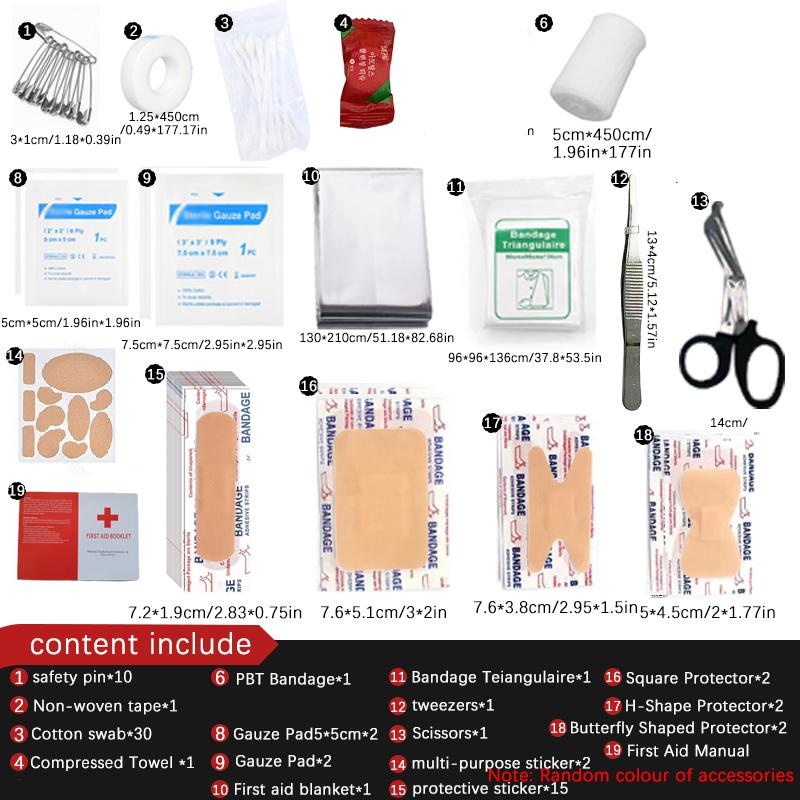 

Аварийный комплект - 76 предметов - Небольшой дорожный аварийный комплект, идеально подходящий для автомобиля, школы, занятий спортом, дома, путешествий, кемпинга и походов. красный