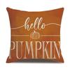 Thanksgiving Linen Pillowcase Autumn Pumpkin Print Pillow Cushion Cover