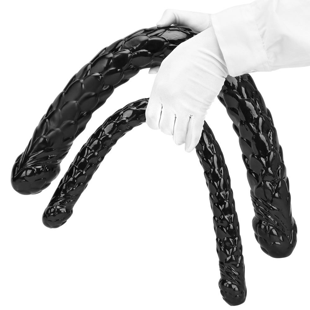 Dildo cu două capete Super lung Plug anal simulat Masturbator lesbian Penis realist Jucărie sexuală Gay Fisting BDSM