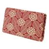 [Inden-ya] Inden Business Card Case, Large Capacity, Deerskin Leather, Red with White Lacquer, Hydrangea Pattern, 2501-13-174
