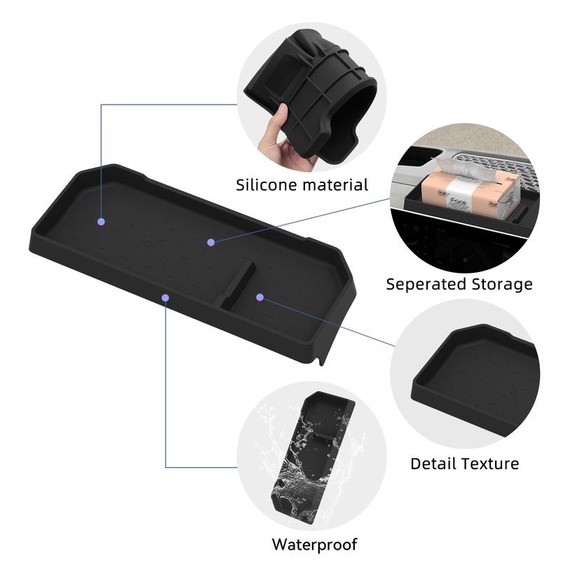 for Kia Telluride 2027 Central Control Screen Rear Storage Box Dashboard Tray Car Interior Accessories Black
