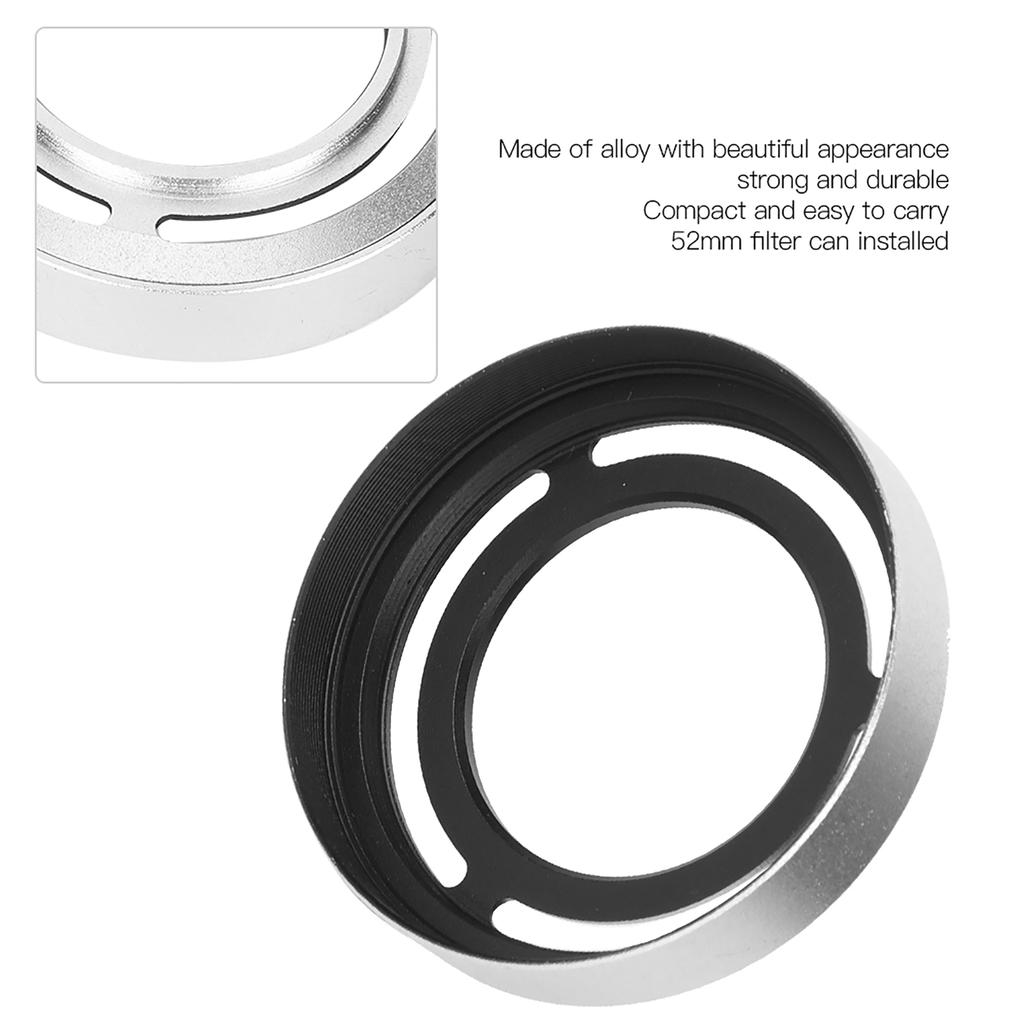 LH Beautiful Appearance Hollow Metal Compact Detachable Camera Lens Hood for Fuji CelsiusX20CelsiusX30(Black )