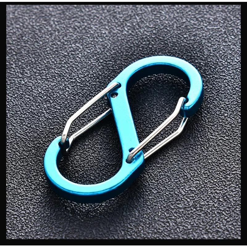 

2 шт. 5 мм Стальной S-образный карабин Алюминиевый сплав 8-образный зажим для улицы, для бутылки с водой, брелок, крючки для пешего туризма, рыболовные крючки небесно-голубой