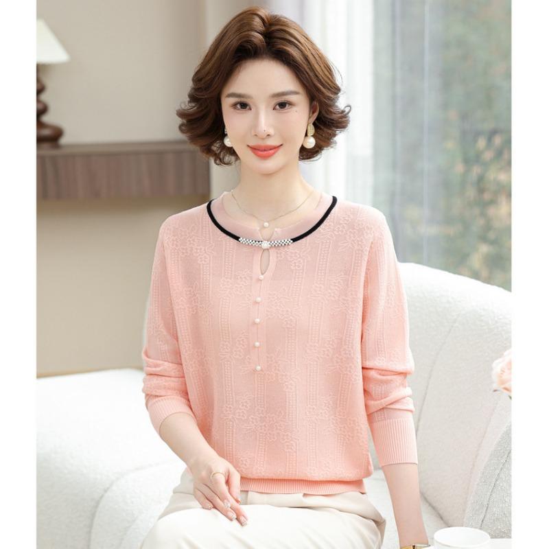 Summer short-sleeved knitted sweater thin top women's casual comfortable loose commuting single wear