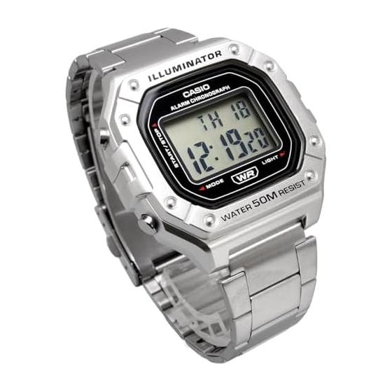 [Casio] CASIO Standard Digital Watch W-218HD-1AV Men's Cheap Casio Chipkashi Metal Band Silver Overseas Model [Parallel Import]