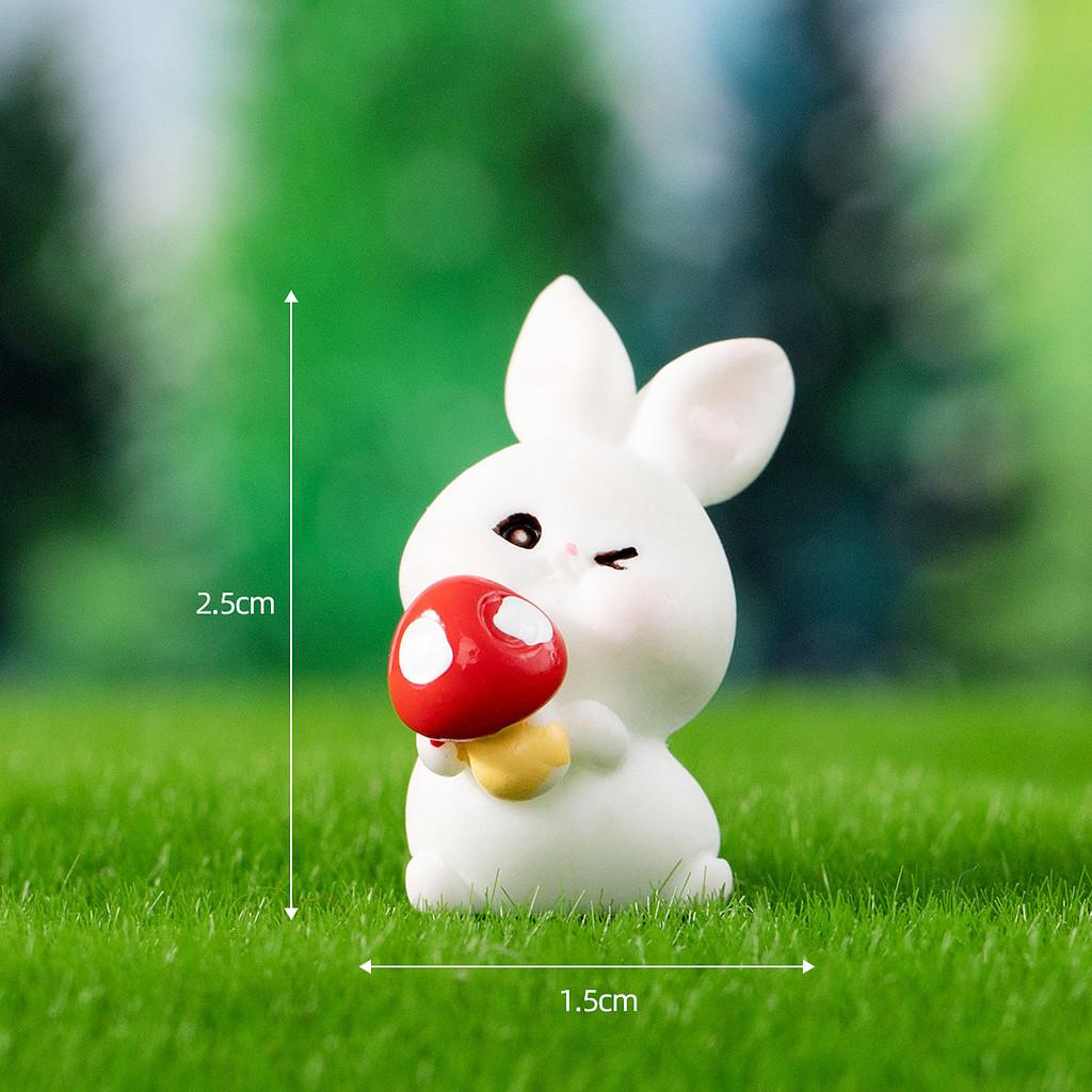 Enchanting Fairy Forest Bunny Resin Figurine Creative Tabletop Home Decor Accessory