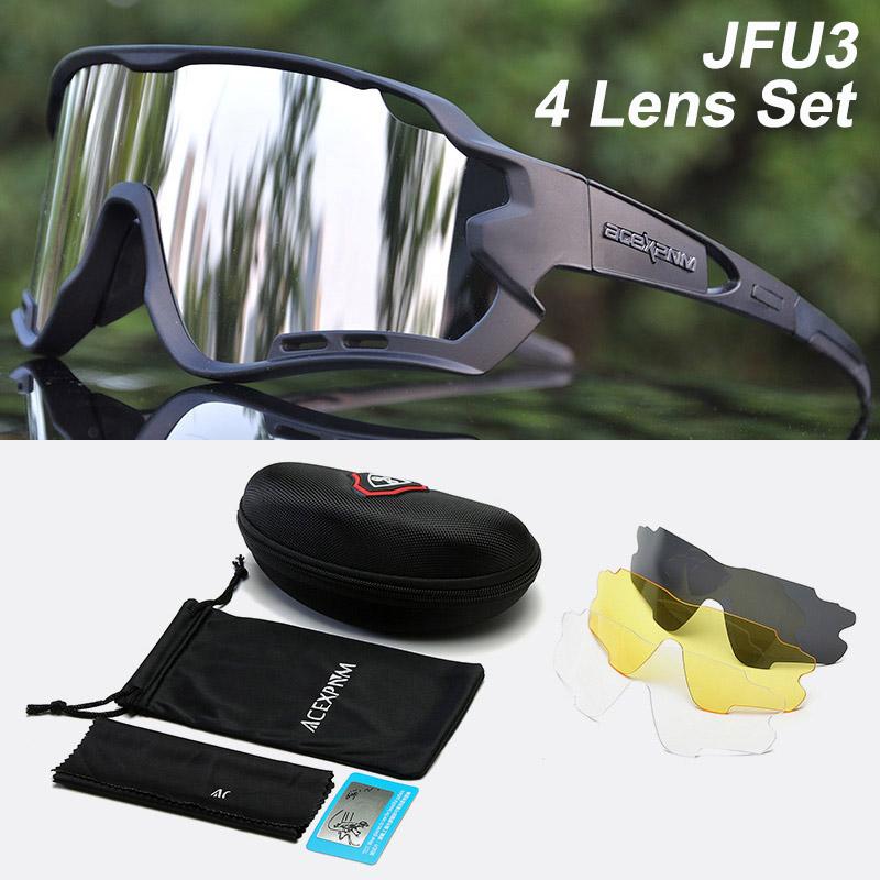 ACEXPNM Gepolariseerde Mountainbike Fietsbril Buiten Sport Fietsbril UV400 4 Lenzen Fietsbril Mannen Vrouwen Zonnebril