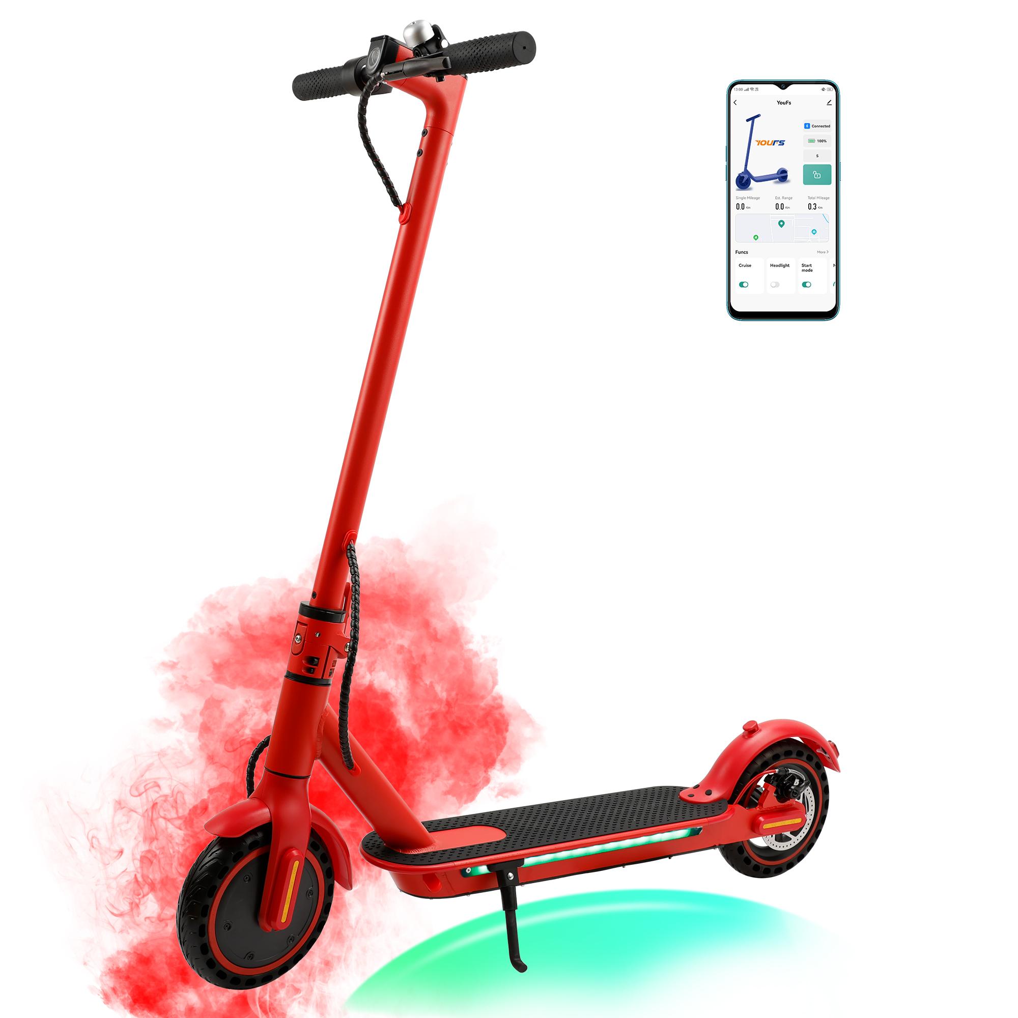 8.5 Folding Electric Scooter With app 350W 35KM Range 30km/h City Commute röd