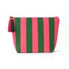 Portable Design Corduroy Material Makeup Bag Large Capacity Stripe Pattern Toiletry Bag Storage Bag Travel Use