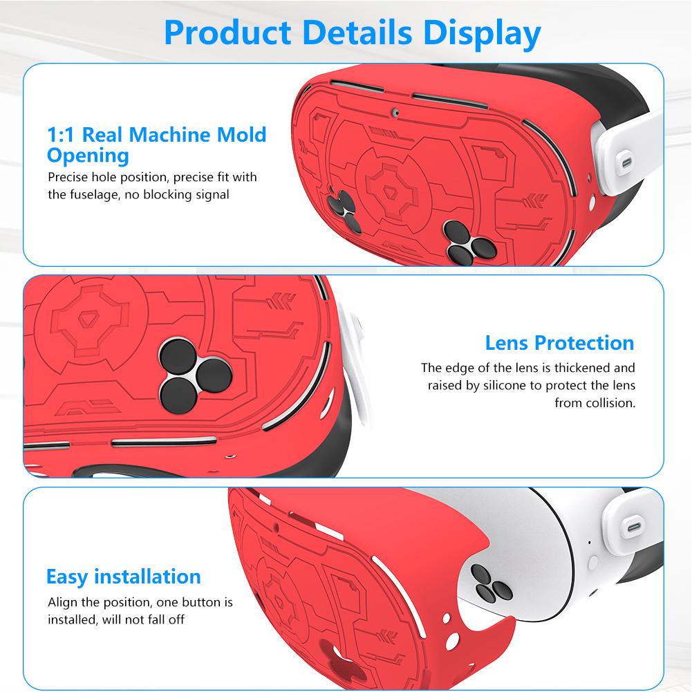 Silicone Protective Cover Shell Case For Meta Quest 3s VR Headset Head Face Cover Eye Pad Handle Grip Button Cap VR Accessories