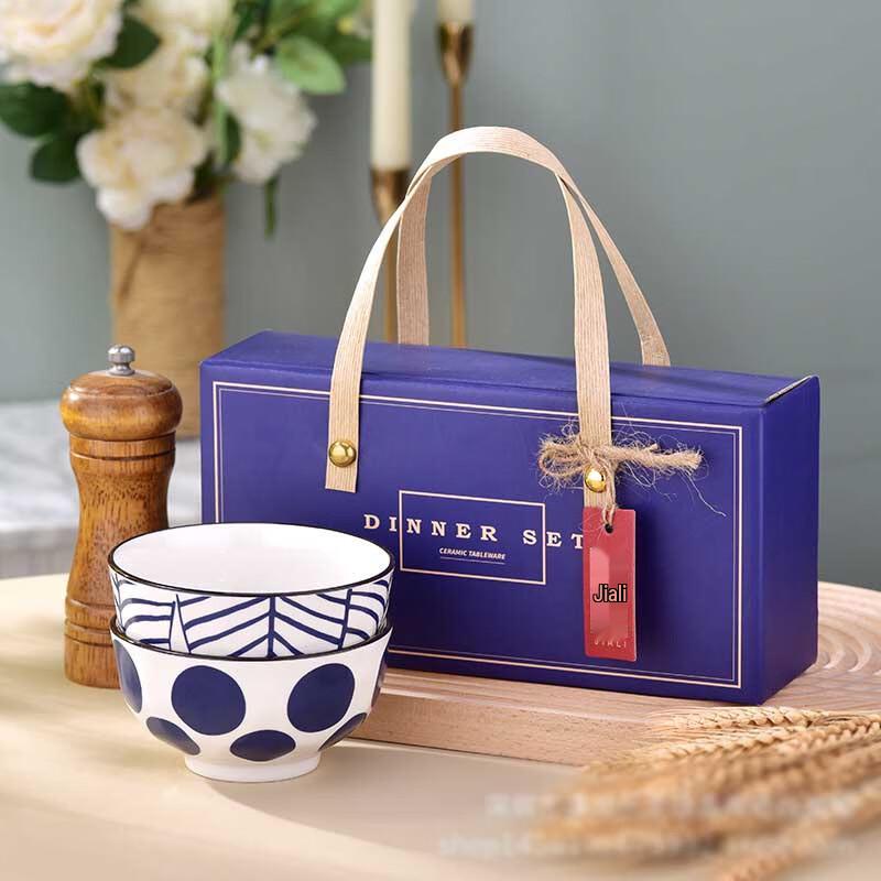 Jingboli Ceramic Bowl and Chopstick Gift Set