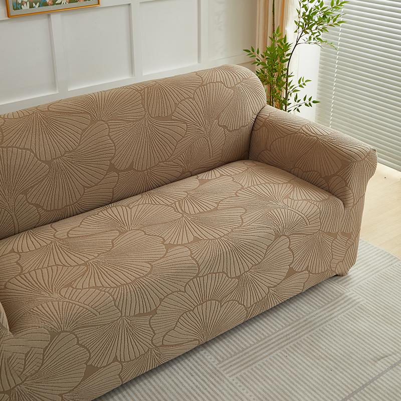1pc Ginkgo Leaves Pattern Sofa Cover Thicken Non-slip Jacquard Sofa Couch Cover Universal Dustproof Sofa Slipcover Home Decor