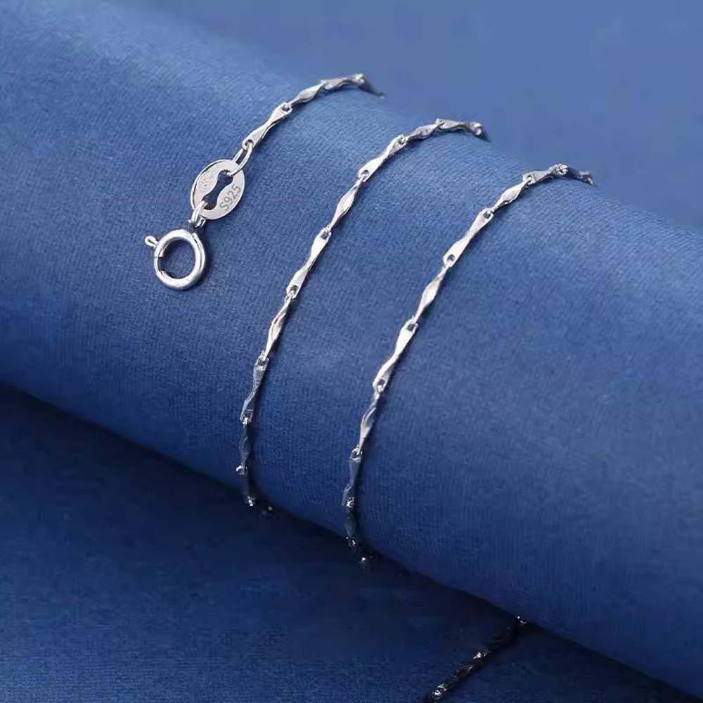 925 Silver Stacked Silver Necklace Zinc Zinc Alloy Collarbone Chain Elegant Glitter Choker Necklace  Bride