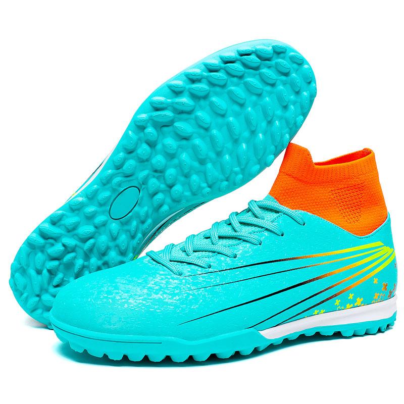 

Мужские/женские футбольные бутсы, размеры 35-47, резиновые, с мягкой подошвой, с короткой булавкой, из натуральной кожи, молодежные детские футбольные кроссовки 47 циан