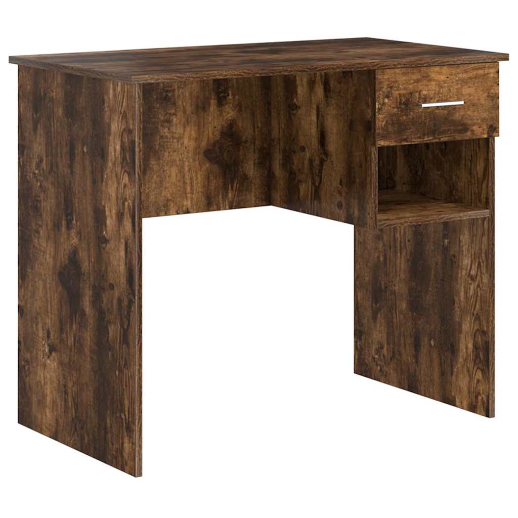 Desk Smoked Oak Finish 90 x 49 x 75 cm Engineered Wood