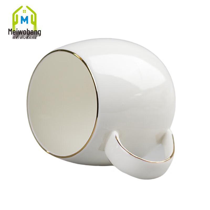 Mewo Bang Gold-Rimmed Ceramic Belly Mug