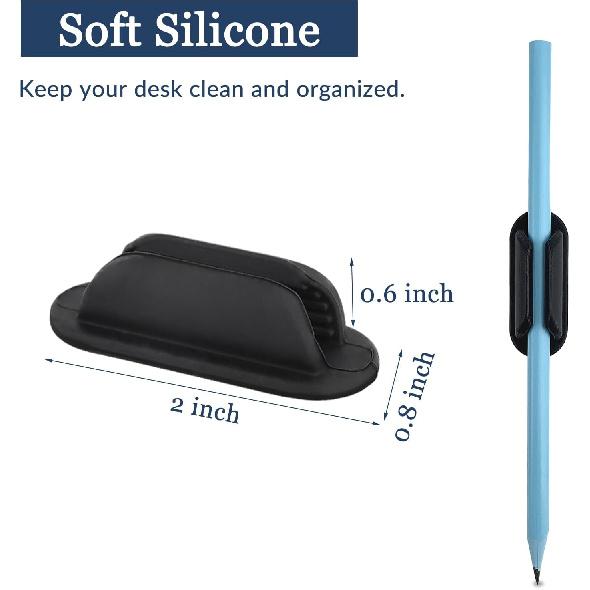 ZUFECY 15-Pack Rubber Pen Holder, Adhesive Silicone Pencil Holder for Desk and Wall, Pen Holder for Clipboard, Classroom Supplies for Desk
