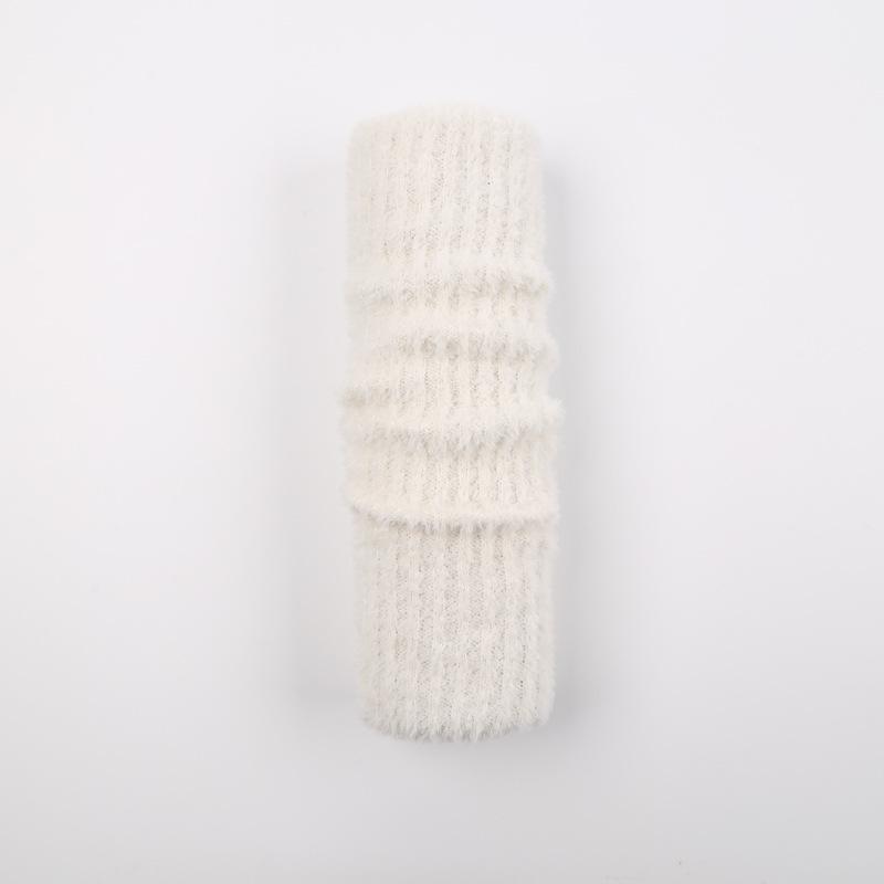 Women's Japanese Style Thick Fox Fur Leg Warmers - Cross-Border, Non-Shedding, Autumn/Winter Long Socks.