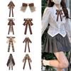 Fiocchi di Nastro Scozzesi Marroni Vintage Spilla Spilla da Cravatta per Donna Ragazza Uniforme Preppy Giapponese Papillon Precannodato Corsage Cravatta